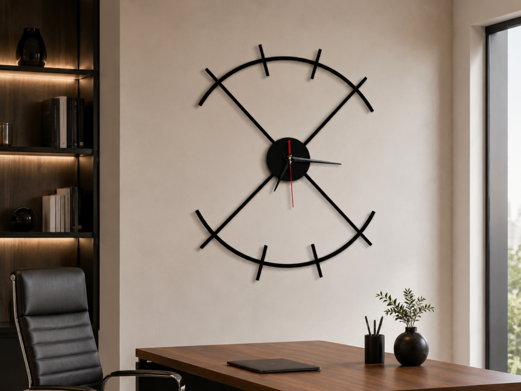 ساعة حائط حديد COMPASS — 50×50 سم